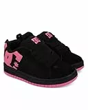 DC -Girls Court Graffik Skate Shoe, Black/Pink, 6.5 Big Kid US