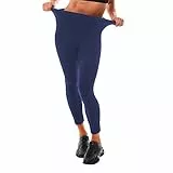 Leafigure Leggings Damen High Waist - Leggins Blickdicht Marineblau für Sport Gym Yoga L-XL