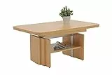 Apollo Funktionscouchtisch Hans, Holzwerkstoff melaminbeschichtet, Buche-Dekor, ausziehbar 108-168cm, höhenverstellbar mit Lift 52-70cm