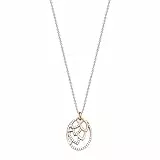 Esprit Damen Halskette 925 Sterling Silber Zirkonia nature glam 42 cm weiß ESNL93179A420
