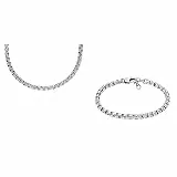 Fossil Herrenkette Halskette und Kettenarmband All Stacked Up Edelstahl