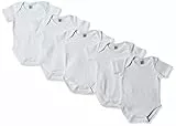 Care Baby Body Kurzarm aus Gerippter Baumwolle, 5er Pack White (100), 62