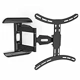 Hama TV Wandhalterung schwenkbar, neigbar, ausziehbar (TV Wandhalterung 32-65 Zoll, VESA 100x100 bis VESA 400x400, bis 35kg, mit Fischer-Dübeln) schwarz