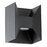 EGLO LED Außen-Wandlampe Morino, 2-flammige Außenleuchte, Wandleuchte aus Aluminium in Anthrazit, warmweiß, IP44