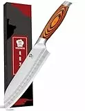WILDMOK 18cm Santoku Messer Asiatischer Art, Santokumesser, Deutsch Edelstahl Küchenmesser mit ergonomischem Griff für Haus und Restaurant