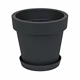 Prosperplast Blumentopf Übertopf inkl. Untersetzer Blumenkübel 34.5 x 32 cm anthrazit Pflanzkübel Pflanztopf Kunststoff Lofly