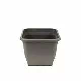 greemotion Pflanzkübel Pia Anthrazit-Grau - Blumentopf 23x23cm - 7L Blumenkübel Eckig - Übertopf UV-beständiger Kunststoff - Pflanztopf frostsicher - Pflanzgefäß mit Bodenlöchern - Pflanzen-Zubehör