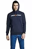 JACK & JONES Herren Kapuzenpullover (Navy Blazer (Corp 054 Navy-White, L))