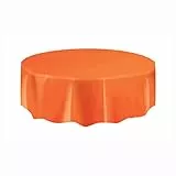 Runde Kunststoff-Tischdecke - 2,13 m - Orange