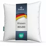 KNERST® Kopfkissen 80x80 - Made in Germany - Öko-Tex Kissen 80x80 gegen Nackenschmerzen & Verspannungen - Kopfkissen Bettkissen für gesunden & erholsamen Schlaf - Pillow Schlafkissen