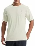 baleaf UV Shirt Herren Sport T Shirt Schwimmshirt Wasser UPF 50+ Sportshirt Trainingsshirt Fitness Shirt Funktionsshirt Schnelltrocknend Gym Beige L