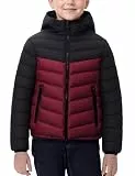 Adigau Mädchen Winterjacke Winddicht Puffer Steppjacke mit Kapuze Bequem Weich Mantel Dicke Gepolstertes Daunenjacke Rot 13-14 Jahre