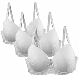 XCXC 3er-Pack Damen BH mit Bügel Push Up Spitzen Weich Bequemer Sexy Klassische BHS mit verstellbarem Träger Women Bra für Sport und Alltag