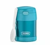 THERMOS kids FUNTAINER FOOD JAR 0,30l, ocean teal, Thermobehälter für Essen mit Löffel für Kinder, 5 h heiß / 7 h kalt, absolut dicht für Suppe, Müsli, Pause