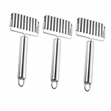 Holibanna 3stücke Kartoffelschneider Aus Edelstahl Wellenschneider Für Kartoffeln Und Gemüse Wellenzerkleinerer Mit Ergonomischem Griff Langlebiges Schneidewerkzeug Für Pommes Frites Und