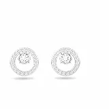 Swarovski Creativity Ohrstecker, Rund, Weiss, Rhodiniert