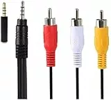 Pardarsey 3,5 mm auf RCA AV Camcorder Videokabel, 3,5 mm Stecker auf 3 Cinch-Stecker, Stereo-Audio-Video-AUX-Kabel für Smartphones, MP3-Player, Tablets, Lautsprecher, Heimkino