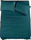 Utopia Bedding Queensize-Bettwäsche-Set – 4-teiliges Bettwäsche, gebürstete Mikrofaser, schrumpft und verblasst Nicht, pflegeleicht (Queen, Blaugrün)