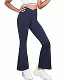 trudge Arshiner Flared Leggings mädchen Schlaghose Kinder Hoher Taille Bootcut Flared Glockenhosen Hosenbein Yoga Tanz Laufen Sporthose für Kinder Marineblau 130
