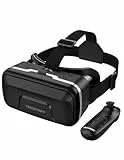 TECKNET VR Brille für Handys mit Griff, 3D Virtual Reality-Brille mit HD 110° FOV, Anti-Blaulicht & einstellbaren Gängen, Komfortables VR-Glasses für iPhones, Samsung Smartphones 4.7-7.2'(Schwarz)