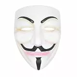 Udekit Hacker Masken V für Vendetta Anonyme Halloween Cosplay Kostüm Party Requisiten Weiß