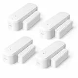 LincoSoft 4 Stücke Tür Fensterkontakt Smart Home, Zigbee Fenstersensor Tuya, Drahtlose Home Security Alarmanlage für Smarten Heizkörperthermostat Haus, Garage, kompatibel mit Alexa und Google Home