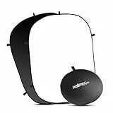 Walimex pro 2 in 1 Falthintergrund schwarz/weiß 150 x 200 cm, robuster Fotohintergrund mit stabilem Rahmen, faltbarer Hintergrund für Fotostudio mit Transporttasche