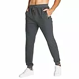 JustSun Jogginghose Herren Trainingshose Männer Sporthose Herren Lang Baumwolle Fitness Freizeithose Herren Reissverschluss Taschen Dunkelgrau M