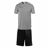 Uhlsport Herren Score 26 Fußball Trikot-Set - Fußball-Set Bestehend Aus Trainings-Shirt Und Trainings-Hose, Dark Grau Melange/Schwarz, M EU