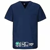 EXNER Medizinischer Schlupf-Kasack, OP-Kasack, Unisex, für Krankenpflege, Altenpflege, Farbe Navy, Größe L