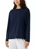 Schiesser Damen Schlafshirt langarm Baumwolle - Mix + Relax, dunkelblau_179273, 42
