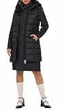JdY Damen 3/4-lange Steppweste mit Kapuze JDYZulu Long Hood Waistcoat 15305665 Black M
