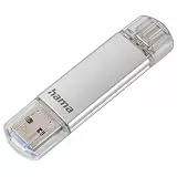 Hama 16GB USB-Speicherstick mit USB 3.2 Gen 1-Type-C (2-in-1 USB-Stick, z.B. für Android Handy, Tablet, Computer, Notebook, MacBook, OTG, 40MB/s) USB-Typ-C Handy-Stick, Doppel Memory-Stick Silber