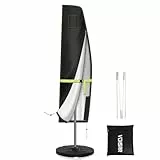 Sonnenschirm Schutzhülle, VDISRR Ampelschirm Schutzhülle, Sonnenschirmhülle mit Stab und Reißverschluss, UV-Schutz 50+, 280x40/80/50cm, für Ampelschirm bis Ø 500 cm oder 300 x 400 cm bis 350 x 350 cm
