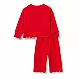 Amazon Essentials x Sofia Grainge Baby Mädchen Set aus Hose und Oberteil aus French Terry, Rot, 24 Monate