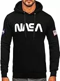 BOLF Herren Kapuzenpullover Hoodie Sweatshirt mit Kapuze Sweatjacke Pullover Warm Kordelzug Baumwolle Langarm Einfarbig Freizeit Sport Outdoor Casual 14600A1 Schwarz M [1A1]