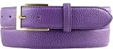 BELTINGER Italienischer Anzug-Gürtel, 30 mm breit, Herren, Anzuggürtel, Hosengürtel, strukturiertes Leder, Schließe Gold | Lila 85cm