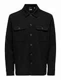 Only & Sons Herren Freizeit Hemd ONSNEWKODYL Overshirt Regular Fit XS - XXL, Größe:XXL, Farbe:Black 22021279