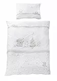roba Kinderbettwäsche 100 x 135 cm Sternenzauber - Bettwäsche Set für Mädchen & Jungen - Decken & Kissenbezug aus Baumwolle für Babys & Kinder - Stern Motiv - Weiß