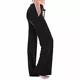 EMATOP Cargohose Damen Lang Baggy Jogginghose Baumwolle Casual Wanderhose High Waist Sport Cargo Hosen Locker Einfarbig Freizeithose mit Taschen Sporthose Regulär Fit Sommerhose Trainingshose