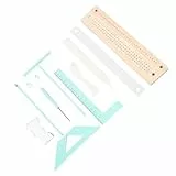 Fdit Buchbindezubehör-Set, Buchbinde-Werkzeugset, Buchbinde-Stanzführungsset mit Lineal und Ringbuch aus Buchenholz für Handarbeit, Scrapbooking, Journaling, Mini-Alben