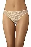 Teyli Slips Damen mit Spitzenbesatz – Damen Unterwäsche – Klassische Slip Frauen Mesh – Unterhosen mit Spitze – Bequem für den Täglichen Gebrauch zu Tragen Beige M