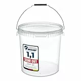 Garronda Eimer mit Deckel 20 L für die Lagerung von Lebensmittel- und Chemischen Produkten 1 Stück Transparent GD-0072