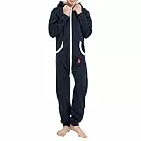 Basisstoff Yuppie Kinder Jumpsuit Jungen Mädchen Overall Navy Gr. 122-128