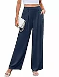 Svanco Weite Hose Damen Sommer High Waist Marlenehose Leicht Linen Stoffhose Elegant Lockere Anzughose