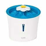 Catit Flower Fountain, Blumentrinkbrunnen mit LED für Katzen, 3L, weiß/blau