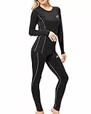 GarBull Thermounterwäsche Damen Winter Skiunterwäsche Set Ski Thermo Unterwäsche Funktionsunterwäsche Warme Thermowäsche Atmungsaktiv Funktionswäsche für zu Hause Wintersport