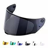 Helmvisier für LS2 FF800/FF353/FF328,Motorradhelm Visier,Motorrad Windschutz Helm Objektiv Visier Vollgesichts,Helmvisiere Zubehör Ersatz,Nicht für andere Modelle empfohlen (Schwarz)