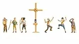 NOCH® Bergwanderer mit Gipfelkreuz, handkoloriertes Figuren-Set, 1:87 für die Spur H0, ideal für Dioramen und Modellbau