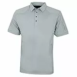 Island Green IGTS1648 4-Knopf-Cool-Pass-Poloshirt für Herren, Battleship Grey, 3XL